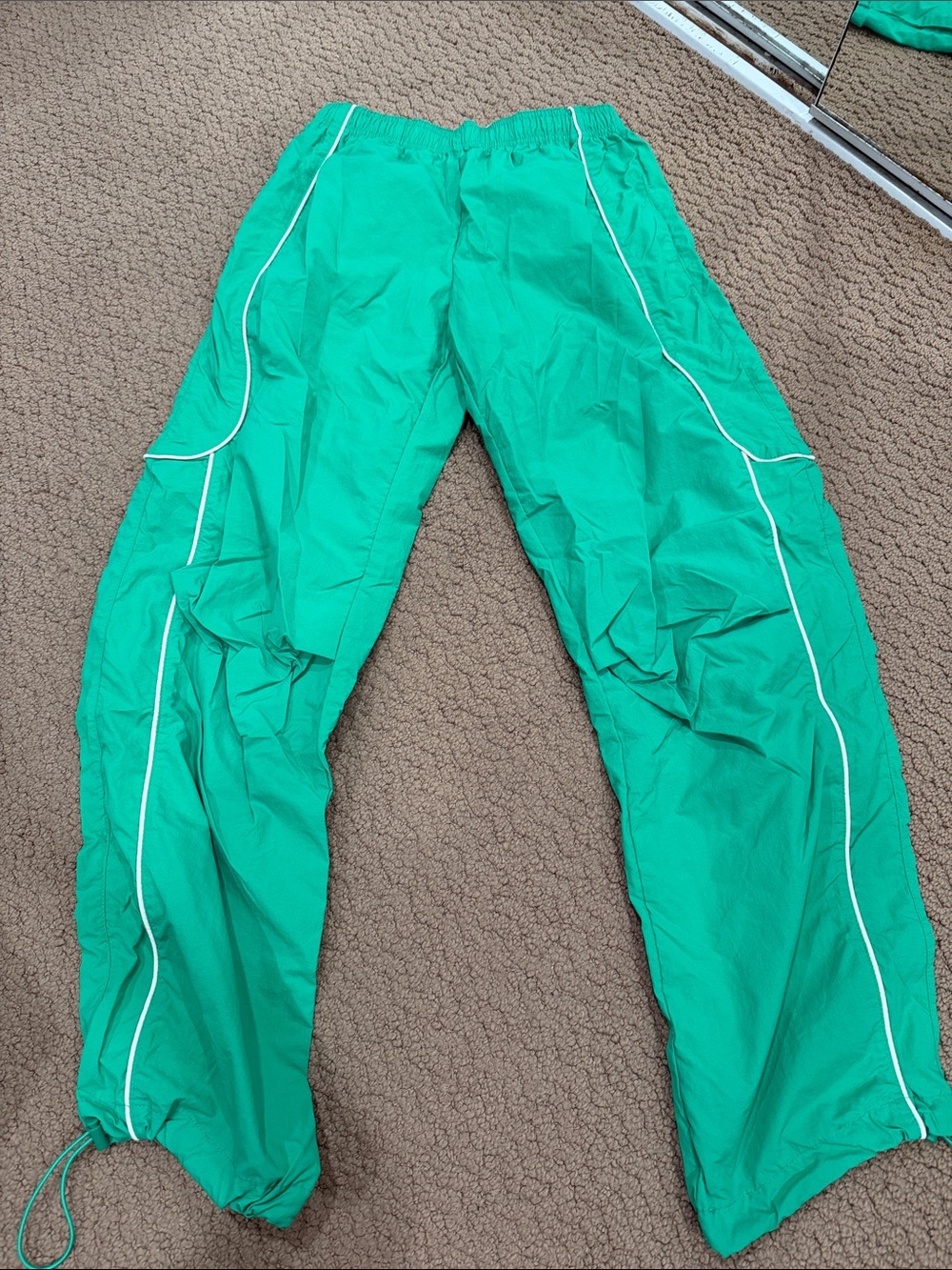BDG Teal Track Pants with White Piping